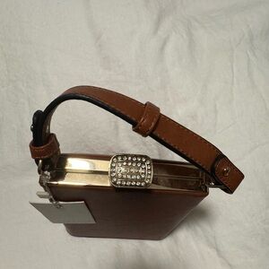 Isabelle Brown Leather Handbag with Gold Accents